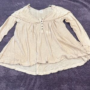 We The Free Cream Long Sleeve Blouse